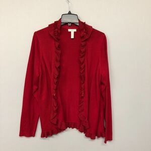Charter Club Women Ruffled Edge Open Front Cardigan Sweater Size 1X B179 -18